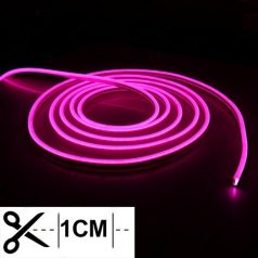   Led Neon Flex 1 centinkként vágható! 24V, 10W, 120 Led/m, 6x12mm, IP68 vízálló, pink. Life Light Led 2 év garancia!